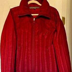 Women's Kenneth Cole Reaction Red Down Puffer Jacket Size XL